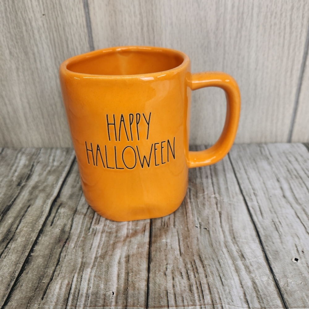 Rae Dunn Orange Happy Halloween Mug